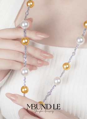 摩邦珠宝流光时代-黄金时光项链贝珠项链时尚百搭节日礼物