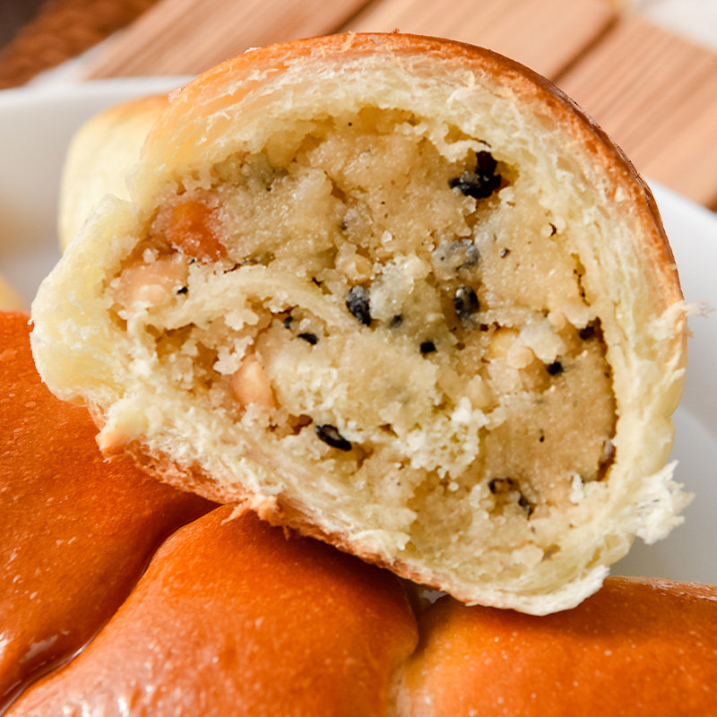 老沧口牛角面包夹心面包月亮油酥花生芝麻馅面包早餐糕点零食甜品,淘宝优惠券,粉丝福利购,淘宝优惠卷