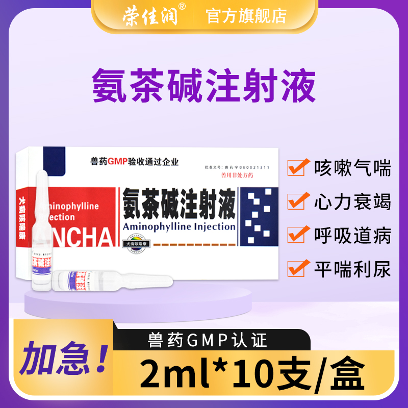 氨茶碱注射液宠物狗狗猫咪犬用呼吸道病咳嗽喘气管炎化痰药可雾化 - 图0