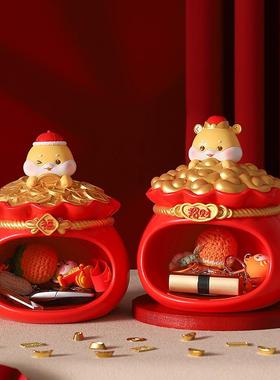 创意新款福袋蛇玄关钥匙收纳摆件家居乔迁礼品树脂工艺桌面装饰品