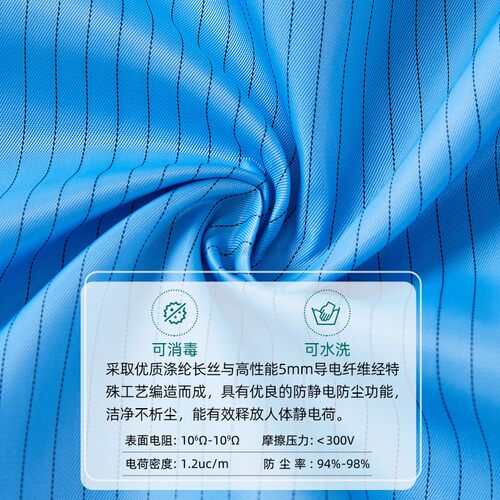 防静电无尘大褂立领拉链长款防尘洁净车间电子食品工厂工作防护服 - 图0