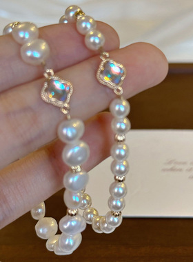 施家珍珠手链不掉色女夏季高级感小众轻奢新中式闺蜜手串手饰