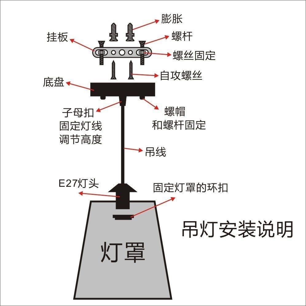 灯罩防刺眼婴儿吊灯布艺风格装饰白色大红色黑色咖啡色E27配件