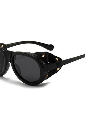 欧美太阳镜4偏光墨男镜复古骑潮流朋克840防风镜行护目眼镜框80