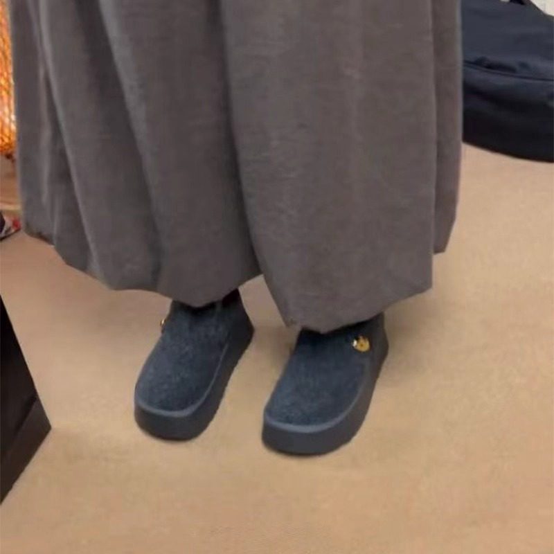 羊皮版~小个子厚底勃肯鞋一脚蹬深口加绒保暖休闲外穿百搭雪地靴,淘宝优惠券,粉丝福利购,淘宝优惠卷