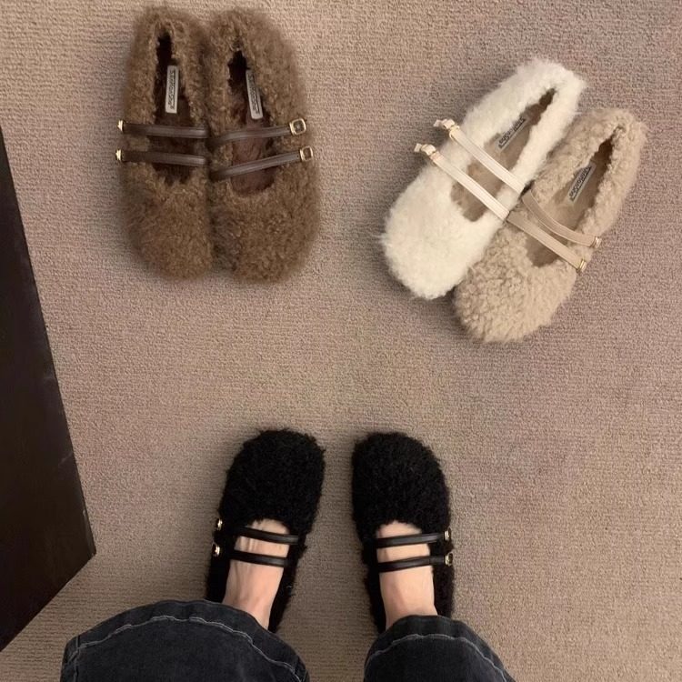 毛毛鞋女外穿2025新款秋冬高级感孕妇软底女鞋子羊羔毛豆豆鞋棉鞋,淘宝优惠券,粉丝福利购,淘宝优惠卷