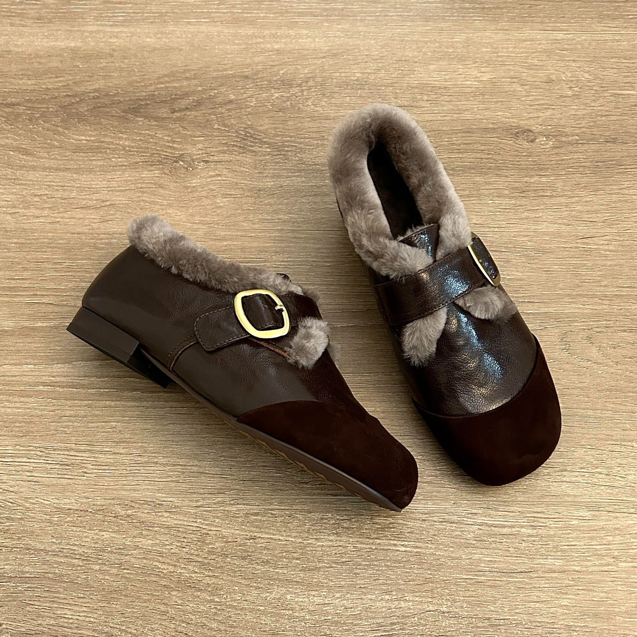 真皮羊羔毛加绒保暖深口单鞋女2025秋冬新款玛丽珍毛毛鞋乐福鞋子,淘宝优惠券,粉丝福利购,淘宝优惠卷