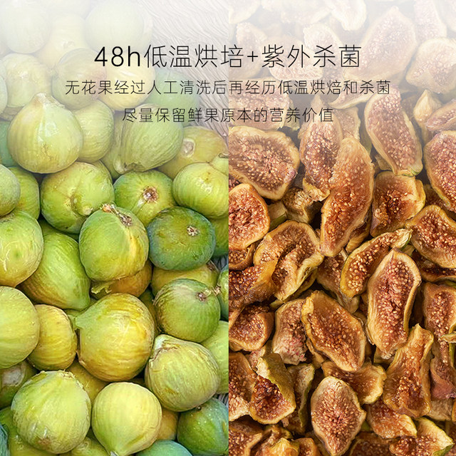 Fractions of dried figs in individual small packages
