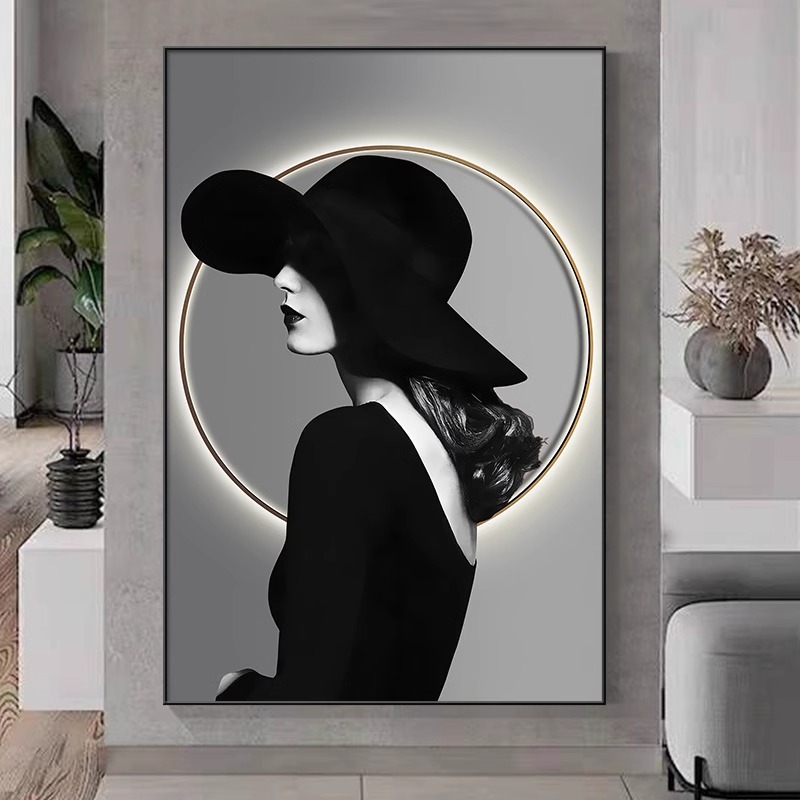 玄关装饰画服装女装店走廊过道艺术挂画美容院直播间背景墙面壁画 - 图2