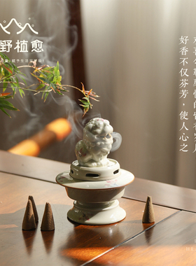 中式禅意狻猊瑞兽香炉塔香