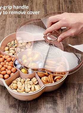 Snack Storage Box, Flower Shape Snack Tray with Lid,Nut Cand