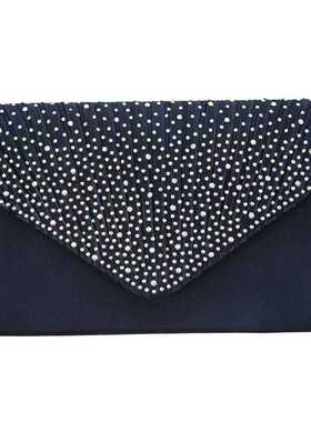 Womens Silk face Diamond Clutches Shoulder Bag Evening Brida