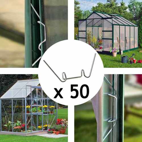 50Pcs Stanless Steel Greenhouse W Clps Sprng Wre Glazng - 图1