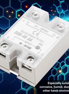 SSR-40AA 40A Solid State Relay Module AC-AC Input 90-250V AC