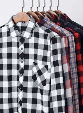 2021 Autumn New Casual Men's Flannel Plaid Shirt Brand Male