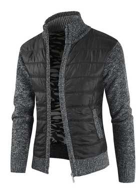 Men	s Winter Thick Fleece Cardigan Sweatercoat Male A