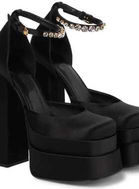New Fashion Women Pumps Retro Mary Janes Chunky Heels Sandal