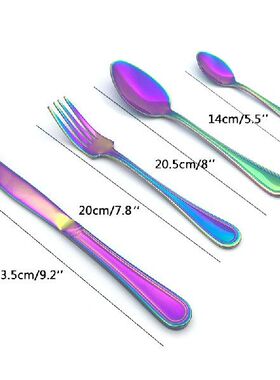 Stainless Steel Cutlery Set Rainbow Plated Dinnerware