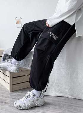 Black Cargo Pants Men‘s Hip Hop Sreetwear Fashion Jogg
