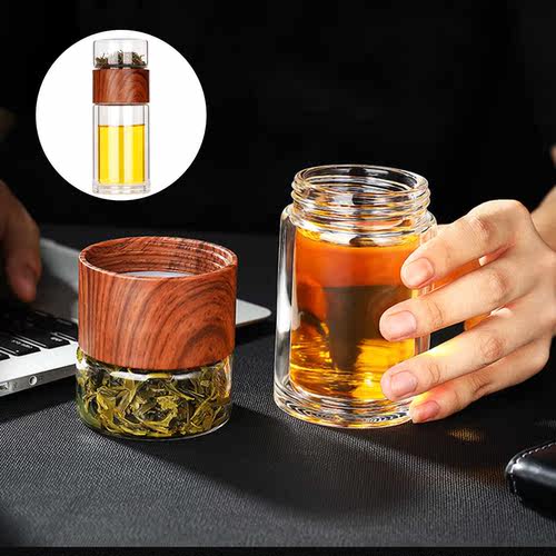 Double Wall Glass Water Bottles Top Quality Mug Cup With - 图1