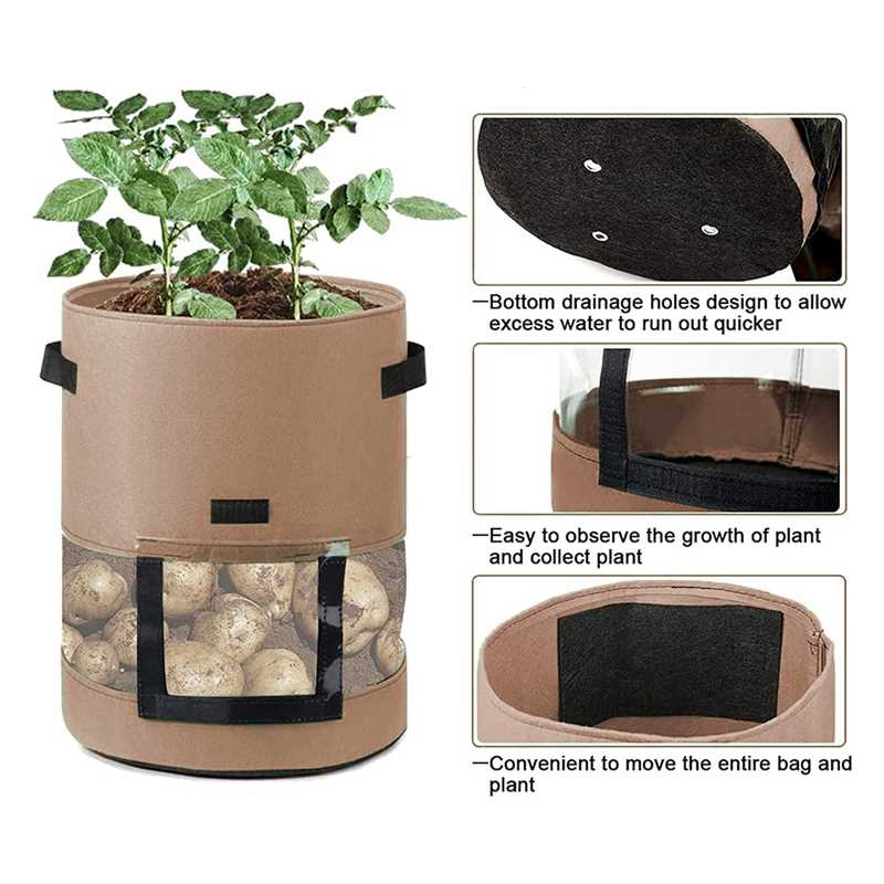 Potato Grow Bags 3 Pcs 10 Gallon with Flap,Plant Grow Bags N - 图3