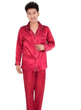 40%HOT Silk Satin Men Pajamas Set Fashion Sleepwear Couple S