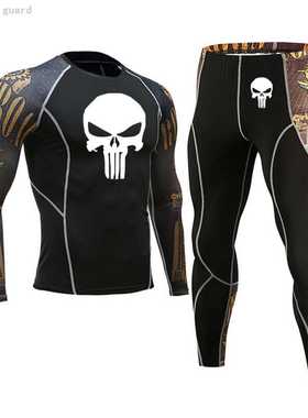 Men's Thermal Shirt Pants Long underwear Set Compression Spo