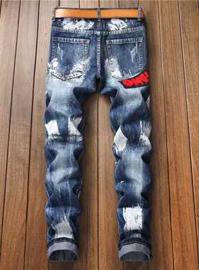 New Fashion 2022 AUTUMN Spring Hole Jeans Men's Ripped Skinn