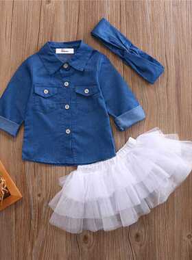 Baby Girl Summer Clothing Sets Baby Girls Clothes Denim Shir