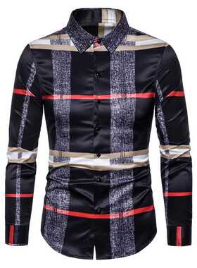 6XL 2022 Business Casual Plaid Shirt Men's Formal Workwear W