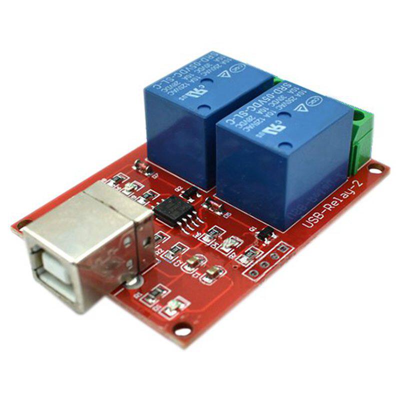 red drive-free usb control switch 2-channel 5V relay module - 图1