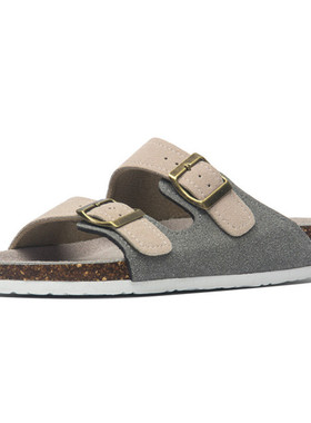 2022 New Summer Men's Cork Slippers Suede Leather Mule Clogs