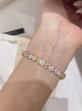 梦幻甜心少女s925纯银手链精致小心甜美手链女送闺蜜生日礼物女友