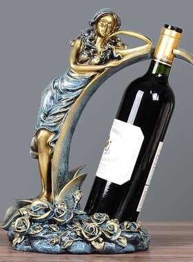 创意情侣天鹅红酒l架摆件欧式葡萄酒瓶架客厅桌餐酒柜装饰品礼物