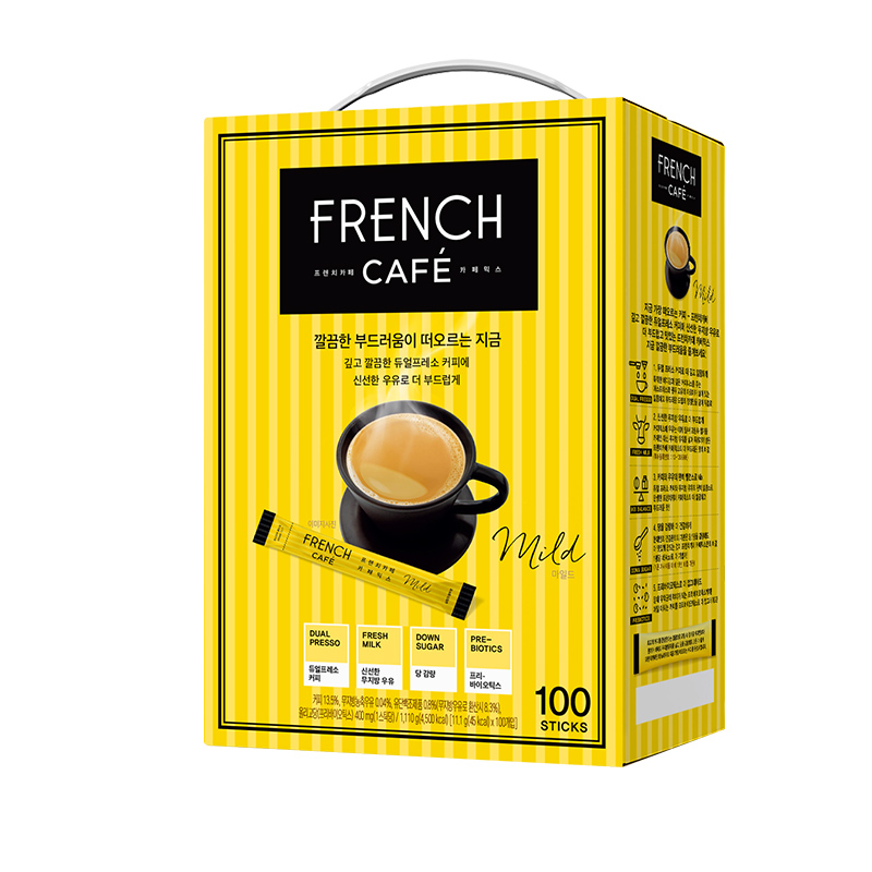 韩国frenchcafe3合1速溶咖啡饮料南阳富然池咖啡粉学生减糖100T_韩国食品海外旗舰店_咖啡/麦片/冲饮