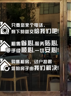 房屋租赁装饰广告玻璃门贴纸