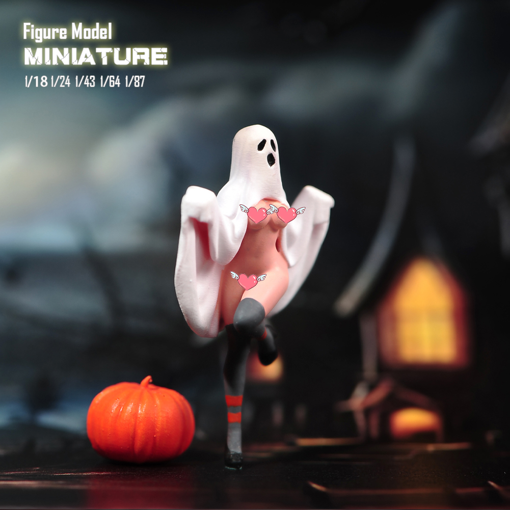 1/87/64/43/24/18 幽灵娘微缩场景微拍摄影车模型搭配手办人偶 - 图1