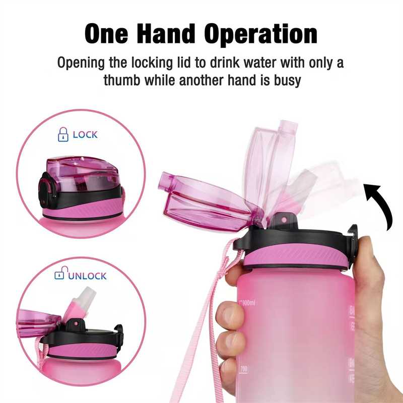 32OZ Portable Water Bottle Motivational Sports Water bottle - 图2