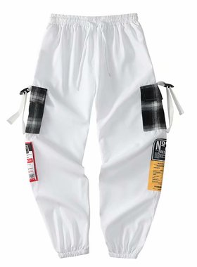 New Men's Pants Fashion Korean Style Ribbon Sreetwear Harem