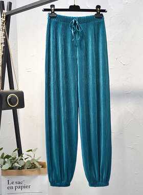 Spring/summer 2021 new ice silk chiffon pleated pants women