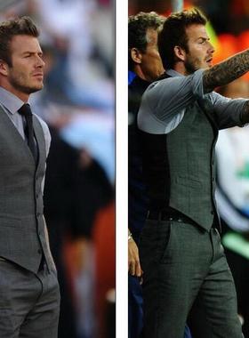 Men's Slim Fit Mens Suit Vest Casual Suit Vest Man Black Gra