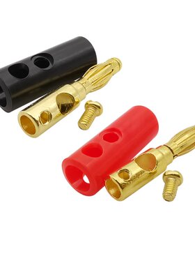 100Pcs/lot Gold Plated 4mm Banana Male Plug  Speaker Audi