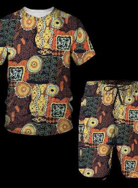 Afrcan Prnt Women's/Men's T-shrts Sets Afrca Dashk Men