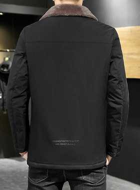 Men's Warm Parka Jacket Winter Fur Collar Windbreake