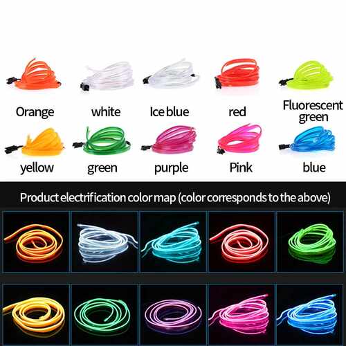 1/2/3/5 Car Interior Led Decorative Lap EL Wiring Neon - 图3