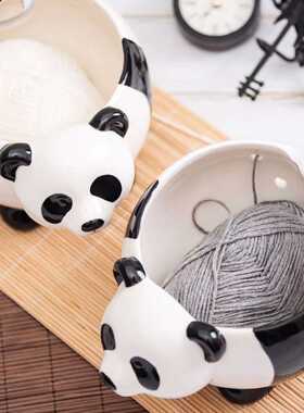 Home Ornament Panda Shaped Figurine Storage Box Decorative