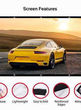 16:9 Projector Screen Curtain 100 120 150 Inches Portable Ho