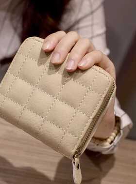 Women Short Wallets PU Leather Female Plaid Purses Card Hol