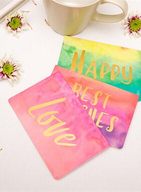 5PCS Bronzing Happy Birthday Gift Wish Xmas Card Exquisite