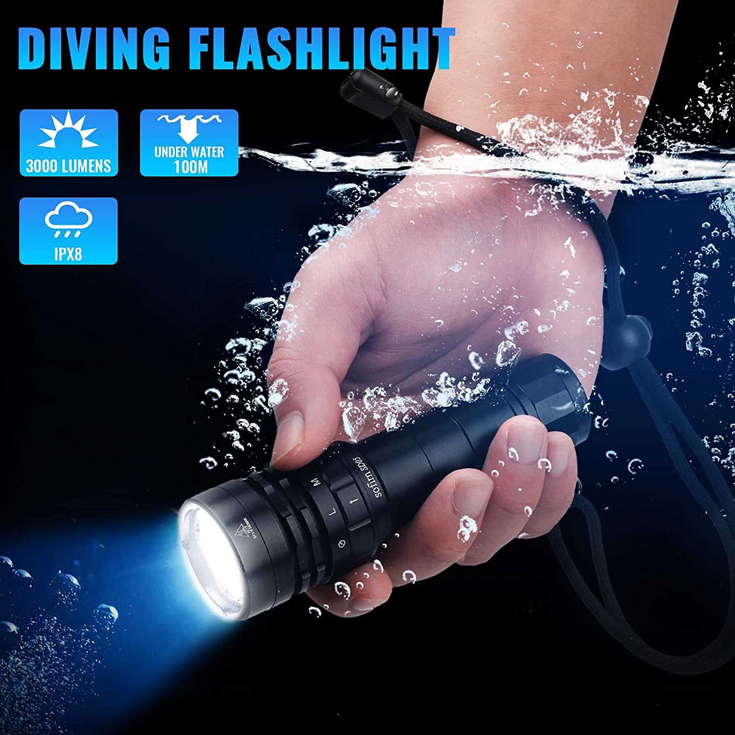 Sofirn SD05 Scuba Diving Flashlight XHP50.2 21700 Lantern 30 - 图0